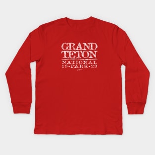 Grand Teton National Park Kids Long Sleeve T-Shirt